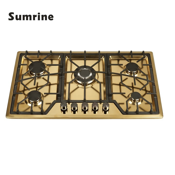 5 burner Gas Cooktops Commercial Built in Wok Hob