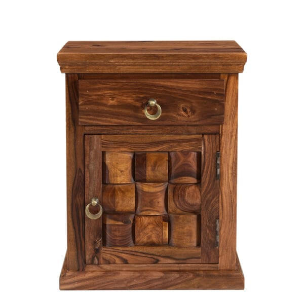 Niwar One drawer One Door Wooden Bedside Table