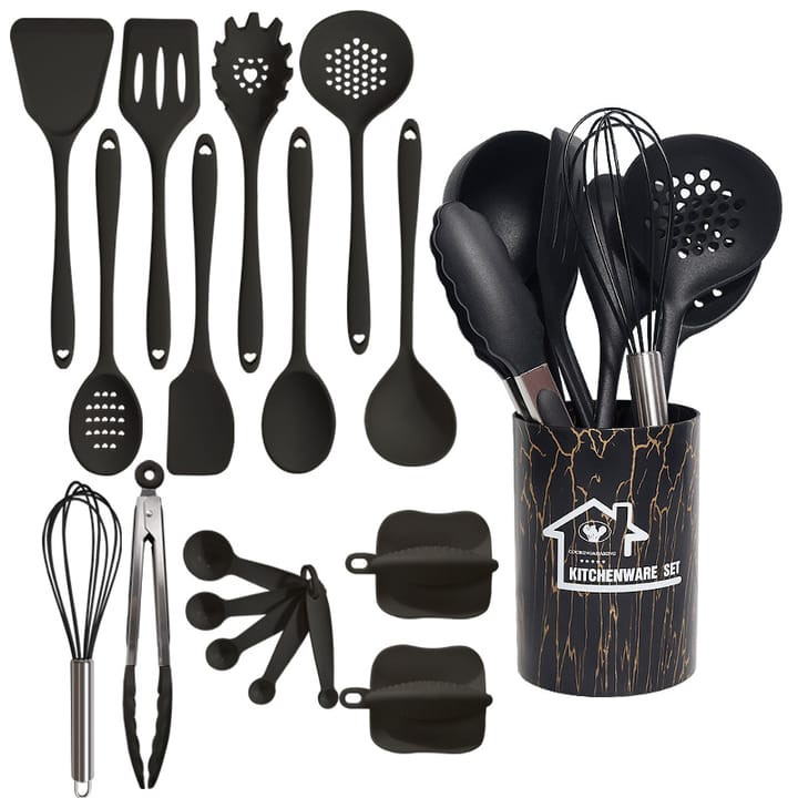 18-Piece Silicone Holder Nonstick Cookware Set