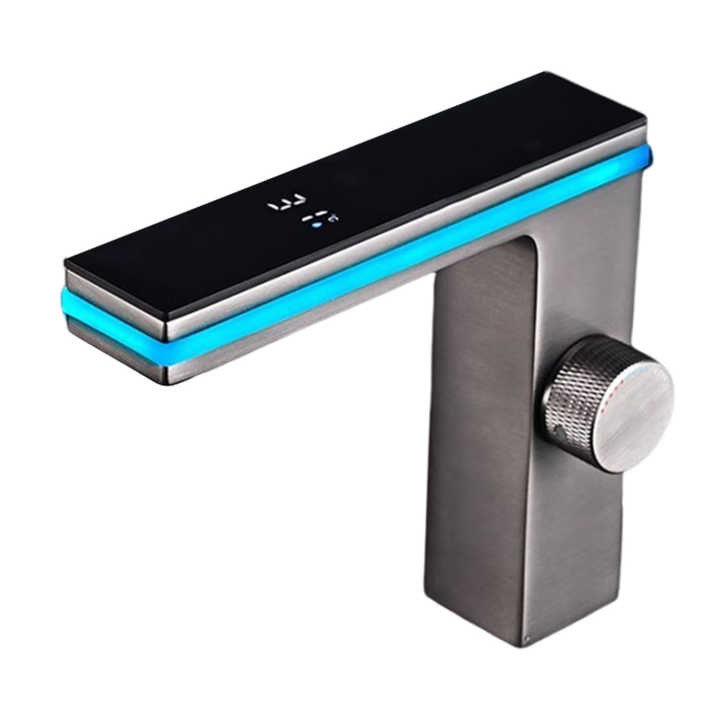 Deao LED Intelligent Digital Temperature Display Smart Atmosphere Brass Aluminum Bathroom Basin Faucet
