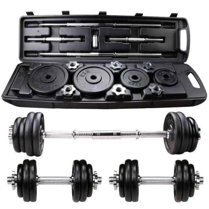 Chrome Adjustable 20kg 50kg Dumbbells Set Men Electroplating Dumbbells Gift Box