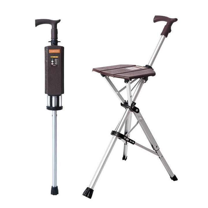 Lightweight foldable three legged stool elderly disabled cane with seat stool cane stool